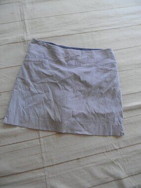 S.C. & CO. GRAY/WHITE PINSTRIPED PULL-ON SKORT W/BIKE SHORTS LINER SZ XXL